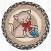 Kitten with Yarn Round Jute Trivet – 10" Table Protector