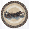 Earth Rugs Alligator Printed Round 10" Jute Trivet – Rustic Wildlife Decor