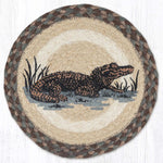 Earth Rugs Alligator Printed Round Jute Trivet – 10" Rustic Table Protector