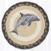 Earth Rugs Dolphin Printed Round 10" Jute Trivet – Rustic Coastal Decor