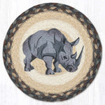 Earth Rugs Rhino Printed Round Jute Trivet – 10" Rustic Table Protector