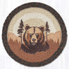 Earth Rugs Brown Bear Printed Round 10" Jute Trivet – Rustic Lodge Decor