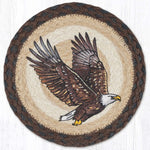 Earth Rugs Eagle Printed Round Trivet – 10" Rustic Jute Hot Pad
