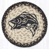 Earth Rugs Big Mouth Bass Printed Round Jute Trivet 10 inch rustic hot pad