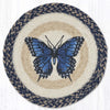 Earth Rugs Blue Swallowtail Butterfly Round Jute Trivet 10 inch