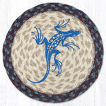 Earth Rugs Southwestern Gecko Printed Round Jute Trivet 10"x10" Rustic Hot Pad
