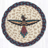 Earth Rugs Thunderbird Printed Round Jute Trivet 10 inch Southwestern hot pad