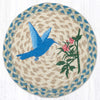 Earth Rugs Hummingbird Printed Round Jute Trivet 10 Inch Rustic Hot Pad