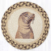 Earth Rugs Sea Lion Round Jute Trivet 10 inch Coastal Table Hot Pad