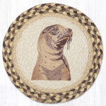Earth Rugs Marine Life Sea Lion Printed Jute Trivet 10"x10" Rustic Accent