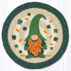 Earth Rugs Irish Gnome Round Jute Trivet 10 inch St Patricks Day Hot Pad