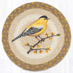 Earth Rugs Gold Finch Round Jute Trivet 10" Rustic Kitchen Hot Pad