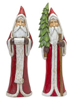 Melrose Rustic Hooded Santa with Tree and List (Set of 2)