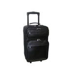 Amerileather Black Leather 22-Inch Expandable Pullman – Classic Rolling Upright Luggage Bag with Sleek Leather Finish and Travel-Ready Features