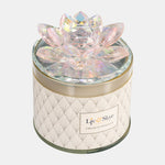 Sagebrook Home 80060-03 Crysta 5" Soy Candle Lotus Box, Blush 13Oz