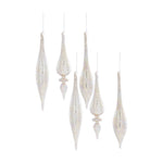 Melrose Champagne Jeweled Glass Drop Ornament (Set of 6)