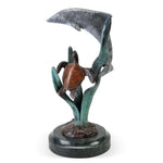 SPI Home Paradise Dolphin and Turtle Figurine – Brass Ocean Duo Sculpture, 7" Nautical Decorative Accent
