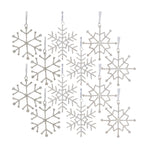 Melrose Jeweled Metal Snowflake with Ribbon Hanger (Set of 12)