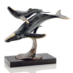 SPI Home Whalesong Sculpture – Graceful Brass Whale Figurine, Ocean-Inspired Tabletop Accent, 8.5" Tall