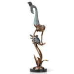 SPI Home Deep Sea Pals – Mermaid and Turtle Brass Sculpture Coastal Fantasy Decor, 19" Height