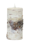 LED Birch Pattern Candle with Timer Function 7" by Melrose