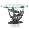 SPI Home Dolphin Duet Coffee Table with Glass Top
