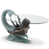 SPI Home Diving Mermaid Coffee Table with Glass Top
