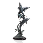 SPI Home Oceanic Ballet Brass Sculpture Coastal Marine Art with Flowing Design Ocean Display 41 Inches Tall