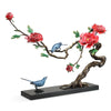 Bluebirds on Branch Brass Sculpture for Mantels & Shelves