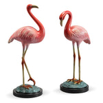 SPI Home Brass Fun-Loving Flamingo Pair – 17" Coastal Bird Figurines for Indoor or Garden Decor