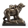 brass bear and cub figurine