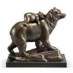 SPI Home Brass Naptime Bear and Cub Figurine – 8" Wildlife Sculpture for Rustic or Woodland Decor