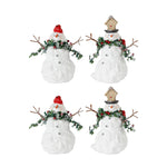 Melrose Terra Cotta Melted Snowman Family with Bird and Pine Accents (Set of 2)