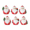 Melrose Frosted Round Santa Figure with Bird and Pine Accent (Set of 6)