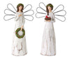 Melrose Frosted Winter Angel with Bird and Wreath Accent (Set of 2)