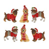 Melrose Winter Dog Figurine with Hat and Sweater Accent (Set of 6)