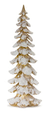 Winter Gold Pine Tree with Snow Flocking – 26"H