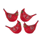 Melrose Frosted Cardinal Bird Figurine (Set of 4)