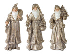 Melrose Stone Woodland Santa with Gold Finish (Set of 3)