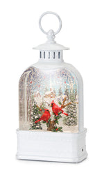 Christmas Tabletop Snow Globe Lantern – 10.5H Plastic – 6-Hour Timer – By Melrose
