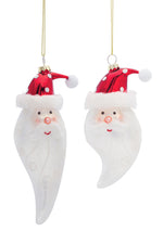 Melrose Whimsical Santa Head Glass Tree Ornament (Set of 6)