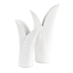 Uttermost 18222 Leafscape White Ceramic Vases Set of 2 Elegant Leaf Inspired Design