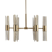 Uttermost 21391 Cret 12 Light Brass Chandelier with Built In LED Inspired by Art Deco Design