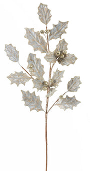 Champagne Holly Leaf Spray with Pod Accent 