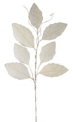 Magnolia Leaf Holiday Spray – 31.5" Tall Champagne Decorative Stem Set of 12 by Melrose
