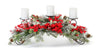 Frosted Pine Needle and Berry Candle Centerpiece