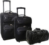 Amerileather Three Piece Leather Luggage Set for Business & Travel