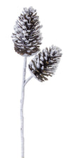 Melrose Flocked Snowy Pine Cone Spray (Set of 6)