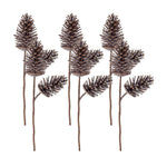 Decorative Pine Cone Picks – 28" Tall Christmas Floral Set of 6 by Melrose