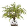 Faux fern centerpiece in glass jar